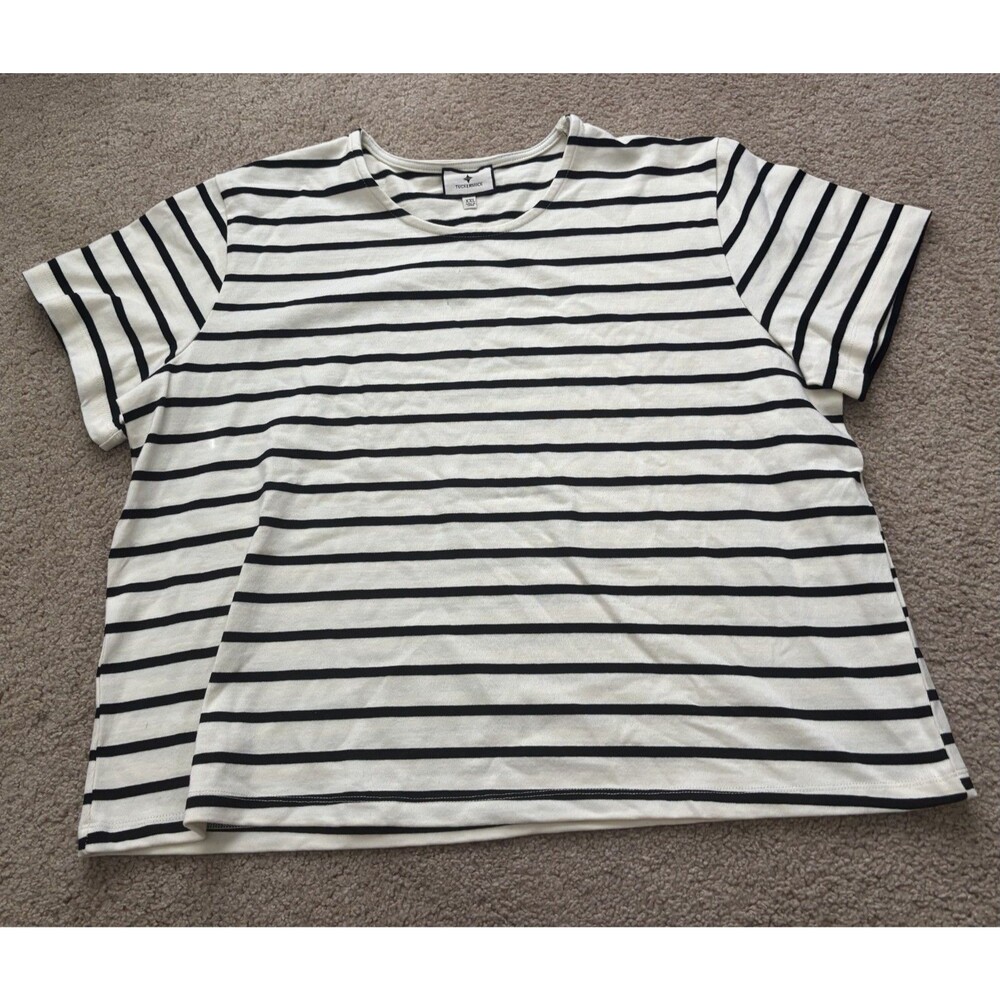 Tuckernuck Striped Top Sz XXL Black White Crewneck Minimalist Parisian